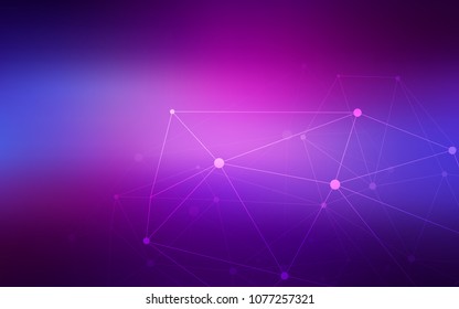 Light Purple, Pink vector pattern with spheres, triangles. Modern abstract colorful illustration with spheres and lines. Pattern can be used for futuristic ad, booklets.