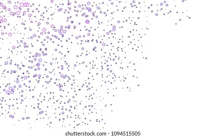 Light Purple, Pink vector pattern with christmas stars. Shining colored illustration with stars. Smart design for your business advert.