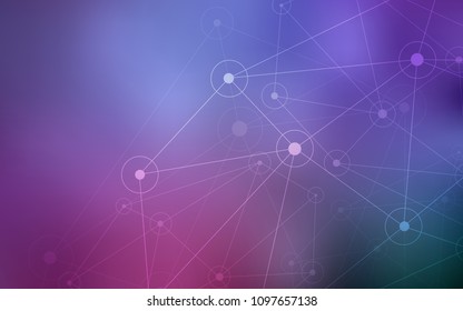 Light Purple, Pink vector pattern with spheres, triangles. Decorative design in abstract style with triangle structure. Pattern can be used as texture of wallpapers.