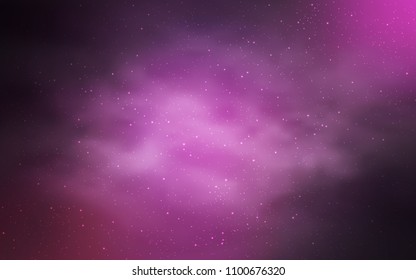 Light Purple, Pink vector pattern with night sky stars. Modern abstract illustration with Big Dipper stars. Smart design for your business advert.