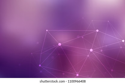 Light Purple, Pink vector pattern with spheres, triangles. Decorative design in abstract style with triangle structure. Pattern can be used for futuristic ad, booklets.