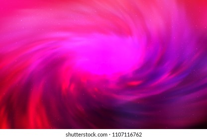 Light Purple, Pink vector pattern with night sky stars. Shining colored illustration with bright astronomical stars. Pattern for futuristic ad, booklets.