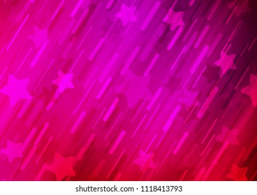 Light Purple, Pink vector pattern with narrow lines. Glitter abstract illustration with colored sticks. The pattern can be used as ads, poster, banner for commercial.