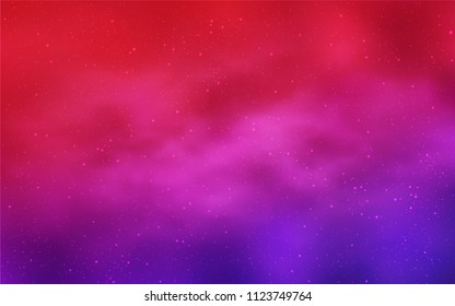 Light Purple, Pink vector pattern with night sky stars. Space stars on blurred abstract background with gradient. Pattern for futuristic ad, booklets.