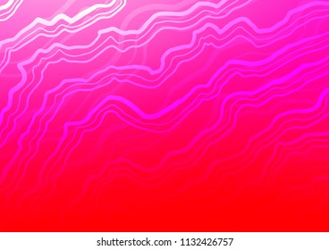 Light Purple, Pink vector pattern with lava shapes. Glitter abstract illustration with wry lines. A completely new template for your business design.