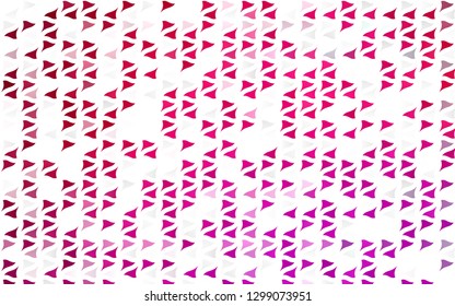 Light Purple, Pink vector pattern in polygonal style. Triangles on abstract background with colorful gradient. Modern template for your landing page.