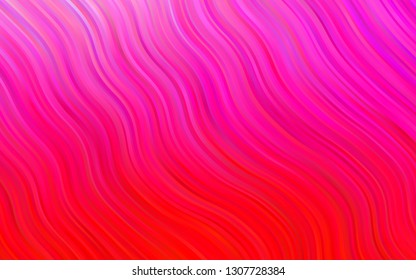 Light Purple, Pink vector pattern with curved circles. Modern gradient abstract illustration with bandy lines. A completely new template for your business design.