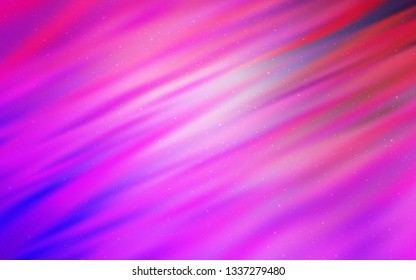 Light Purple, Pink vector pattern with night sky stars. Shining illustration with sky stars on abstract template. Pattern for futuristic ad, booklets.