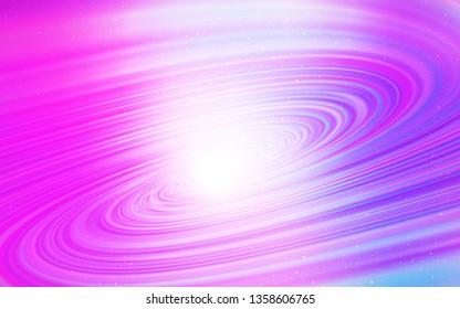 Light Purple, Pink vector pattern with night sky stars. Blurred decorative design in simple style with galaxy stars. Best design for your ad, poster, banner.