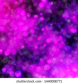 Light Purple, Pink vector pattern with circles. Colorful illustration with gradient dots in nature style. Design for posters, banners.