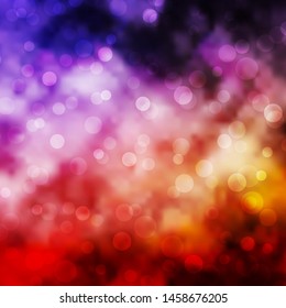 Light Purple, Pink vector pattern with circles. Abstract decorative design in gradient style with bubbles. Pattern for wallpapers, curtains.