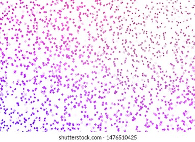 Light Purple, Pink vector pattern with christmas stars. Modern geometrical abstract illustration with stars. Pattern for astronomy websites.