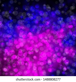 Light Purple, Pink vector pattern with circles. Abstract decorative design in gradient style with bubbles. Pattern for wallpapers, curtains.