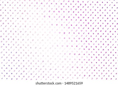 Light Purple, Pink vector pattern with ABC symbols. Blurred design in simple style with signs of alphabet. Smart design for promotion of university.
