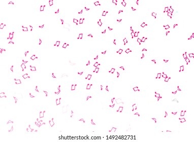 Light Purple, Pink vector pattern with music elements. Modern abstract illustration with melody keys. Pattern for websites of musitians.