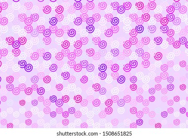 Light Purple, Pink vector pattern with wry lines. Modern gradient abstract illustration with bandy lines. Brand new design for your ads, poster, banner.
