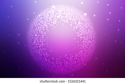 Light Purple, Pink vector pattern with night sky stars. Modern abstract illustration with Big Dipper stars. Pattern for astrology websites.