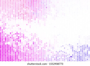 Light Purple, Pink vector pattern with spheres. Glitter abstract illustration with blurred drops of rain. New template for your brand book.