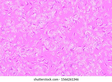 Light Purple, Pink vector pattern with sharp lines, dots. Glitter abstract illustration with colorful sticks. Pattern for your busines websites.