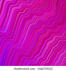 Light Purple, Pink vector pattern with wry lines. Colorful illustration in simple style with gradient. Brand new design for your ads, poster, banner.