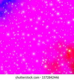 Light Purple, Pink vector pattern with abstract stars. Shining colorful illustration with small and big stars. Theme for cell phones.
