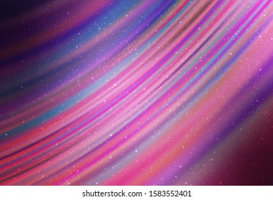 Light Purple, Pink vector pattern with night sky stars. Modern abstract illustration with Big Dipper stars. Smart design for your business advert.