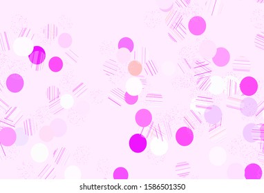 Light Purple, Pink vector pattern with spheres. Abstract illustration with colored bubbles in nature style. Pattern for beautiful websites.