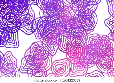 Light Purple, Pink vector pattern with wry lines. Modern gradient abstract illustration with bandy lines. A completely new design for your business.
