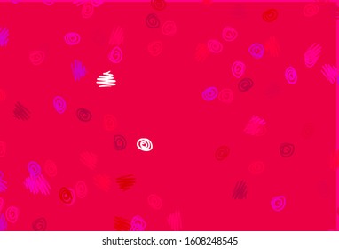 Light Purple, Pink vector pattern with spheres. Modern abstract illustration with colorful water drops. Design for posters, banners.