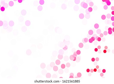 Light Purple, Pink vector pattern with spheres. Modern abstract illustration with colorful water drops. Design for poster, banner of websites.