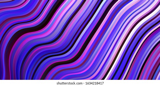 Light Purple, Pink vector pattern with lines. Abstract gradient illustration with wry lines. Design for your business promotion.