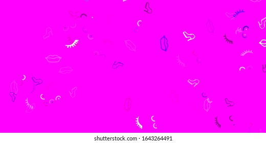 Light Purple, Pink vector pattern with feminism elements. Colorful illustration with gradient feminism shapes. Elegant design for wallpapers.