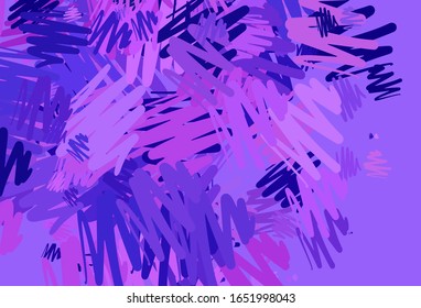 Light Purple, Pink vector pattern with sharp lines. Colorful shining illustration with lines on abstract template. Best design for your ad, poster, banner.