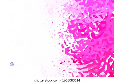 Light Purple, Pink vector pattern with random forms. Decorative design in abstract style with random forms. Background for a cell phone.