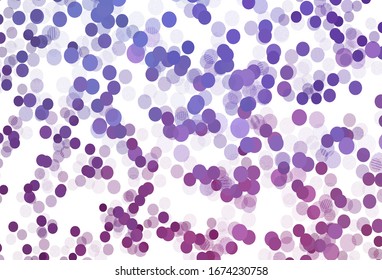 Light Purple, Pink vector pattern with spheres. Modern abstract illustration with colorful water drops. Pattern for futuristic ad, booklets.