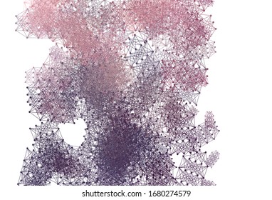 Light Purple, Pink vector pattern with artificial intelligence network. Shining illustration with AI shapes on abstract template. Pattern for science, futuristic designs.