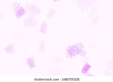 Light Purple, Pink vector pattern with artificial intelligence network. Abstract illustration with links and dots of AI. Template for ads of intellect, innovations.