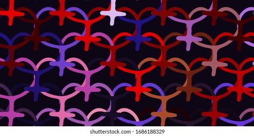 Light Purple, Pink vector pattern with feminism elements. Colorful feminism symbols with a gradient in modern style. Best design to show the power of women.