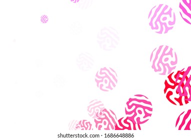 Light Purple, Pink vector pattern with spheres. Illustration with set of shining colorful abstract circles. Design for your business advert.