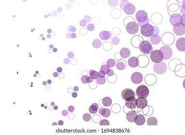 Light Purple, Pink vector pattern with spheres. Modern abstract illustration with colorful water drops. Pattern for beautiful websites.
