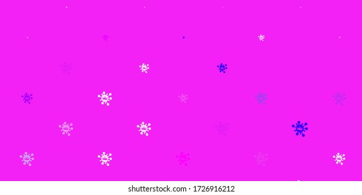 Light purple, pink vector pattern with coronavirus elements. Smart illustration with covid signs in decorative style. Best design for quarantine events.
