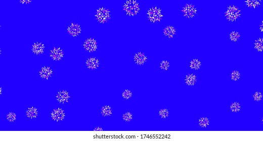 Light purple, pink vector pattern with colored snowflakes. Colorful snow elements in decorative christmas style. New year ad, booklets pattern.