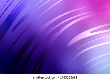 Light Purple, Pink vector pattern with wry lines. Colorful gradient illustration in simple style with lines. Brand new design for your ad.