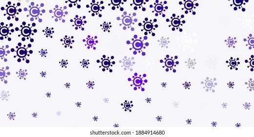Light Purple, Pink vector pattern with coronavirus elements. Abstract illustration with biological gradient shapes. Design for biohazard warning.