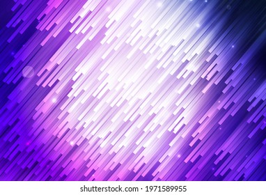 Light Purple, Pink vector pattern with sharp lines. Colorful shining illustration with lines on abstract template. Best design for your ad, poster, banner.