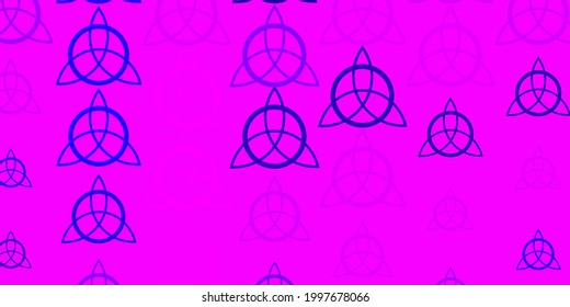 Light Purple, Pink vector pattern with magic elements. Retro design in abstract style with witchcraft forms. Simple design for occult depiction.