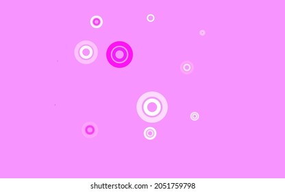 Light Purple, Pink vector pattern with spheres. Modern abstract illustration with colorful water drops. Pattern for beautiful websites.