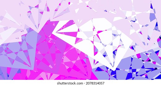 Light Purple, Pink vector pattern with polygonal shapes. Outstanding abstract illustration with range of colorful triangles. An easy addition to your commertials.