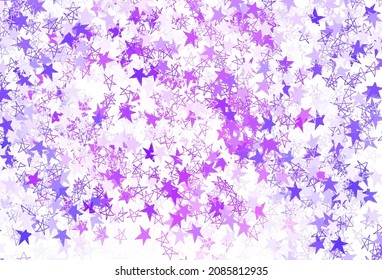 Light Purple, Pink vector pattern with christmas stars. Modern geometrical abstract illustration with stars. Pattern for astronomy websites.