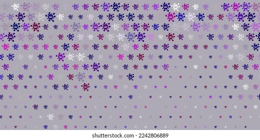 Light Purple, Pink vector pattern with coronavirus elements. Abstract illustration with biological gradient shapes. Wallpaper for health protection.
